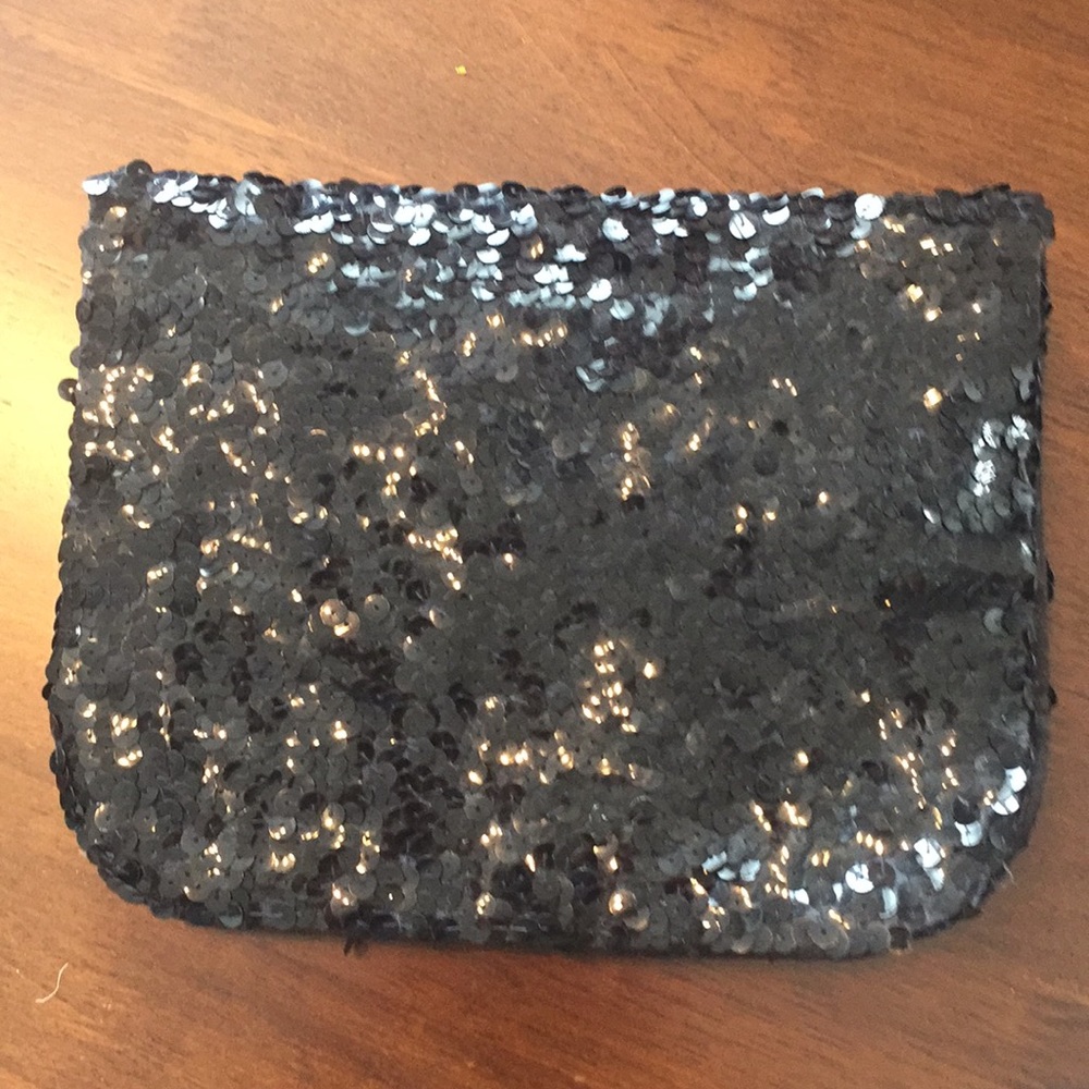 Sequin black clutch
